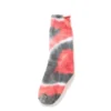RoToTo Tie Dye Pile Crew Socks Dark Gray Light Red