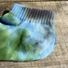 RoToTo Organic Cotton Tie Dye Ankle Socks Charcoal Green Blue
