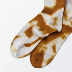 RoToTo Tie Dye Formal Crew Socks Light Brown/beige