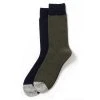 RoToTo Woollen Half And Half Socks Navy Olive R 1388