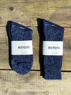 RoToTo Denim Tone Ankle Socks Blue Denim