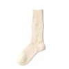 RoToTo Guernsey Pattern Crew Socks White