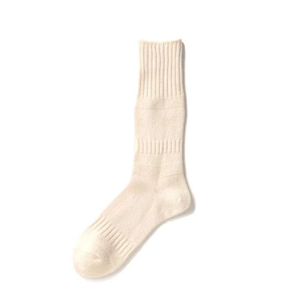 RoToTo Guernsey Pattern Crew Socks White 3 RoToTo Guernsey Pattern Crew Socks White