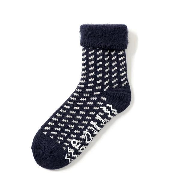 RoToTo Comfy Room Socks Birds Eye Navy 3 RoToTo Comfy Room Socks Birds Eye Navy
