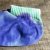 RoToTo Organic Cotton Tie Dye Ankle Socks Slate Blue Mint