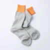 RoToTo Double Face Crew Socks Silk Cotton Orange L Gray