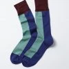 RoToTo Light Blue, Dark Blue and Burgundy Vertical Crew Socks