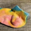 RoToTo Organic Cotton Tie Dye Ankle Socks Blue Pink Yellow