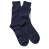 RoToTo Dark Navy Cotton Waffle Crew Socks
