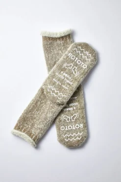 RoToTo Merino Home Socks Khaki & White S