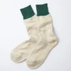 RoToTo Double Face Crew Socks Silk Cotton Green M Beige