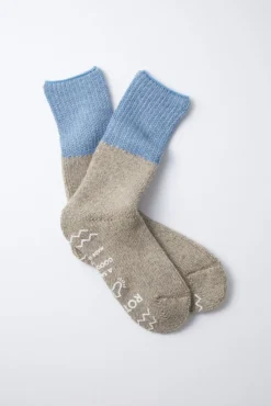 RoToTo Teasel Home Socks Sax & Dark Beige